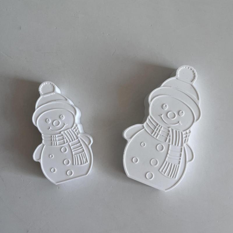 Silicone Molds For Christmas Epoxy Resin Art Craft Mold Non-Stick 2 Cavities Snowman Mold Multifunctional Ornament Silicone Mold