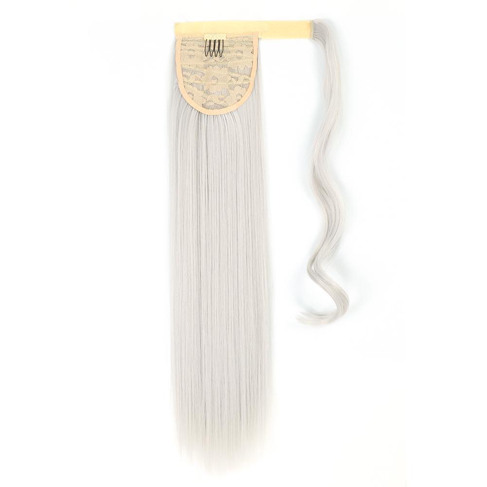 MISS WIG Women's Silky Straight Synthetic Clip In Drawstring Ponytail Hairpieces for Women Hair Extension