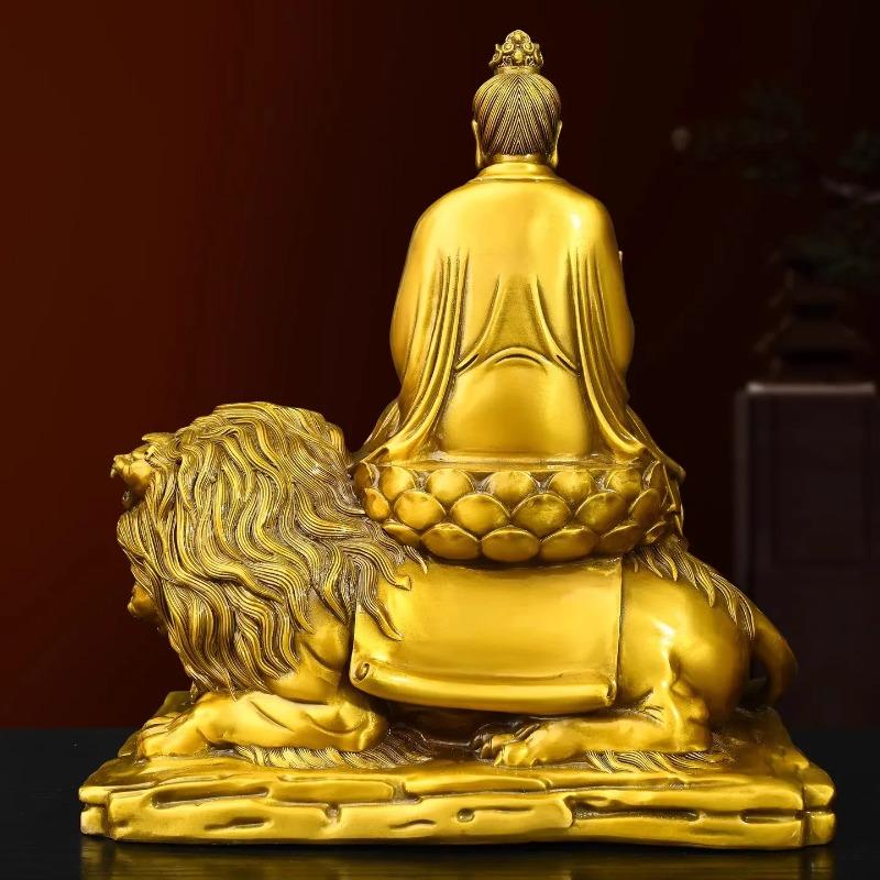 Copper Taoist Deity Figurine Celestial Worthy Savior From Suffering for Home Living Decor