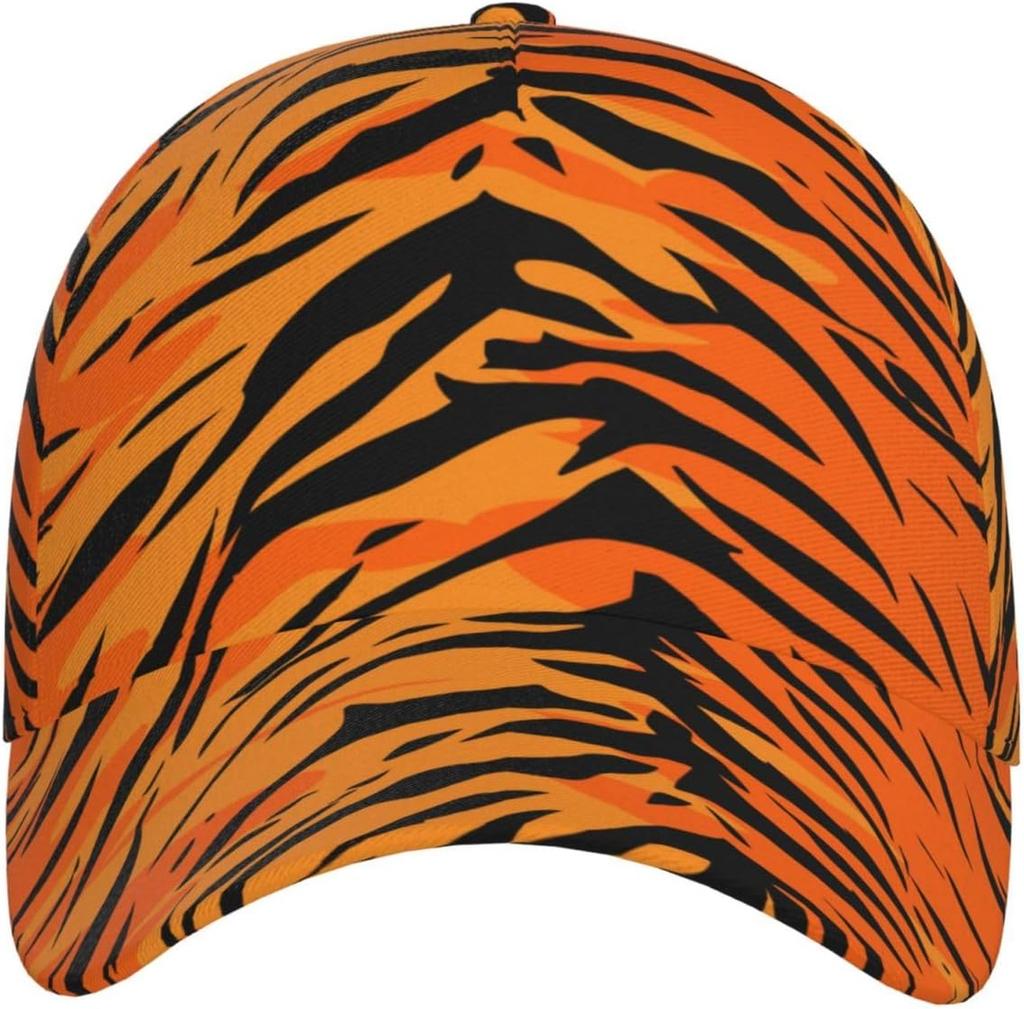 Gorra de Béisbol con Estampado Vibrante de Rayas de Tigre Gorra de Béisbol Gorra Snapback para Hombres Niños Niñas Hip-Hop Verano Gorra Trucker