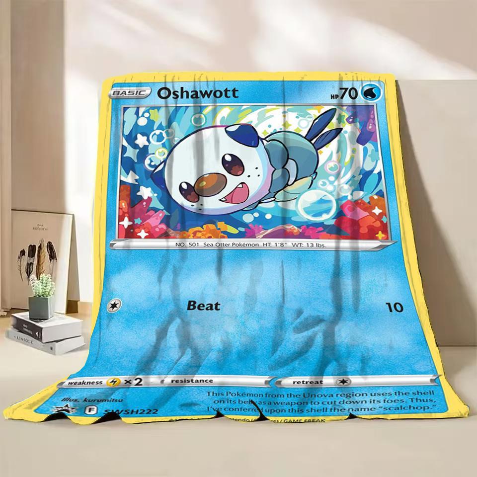 Pokémon Kaart Karakter Cartoon Flanellen Plaid Deken voor Slaapkamer Bed Bank Lunchpauze Picknick Reisdekens Kinderen Zachte Cadeaus