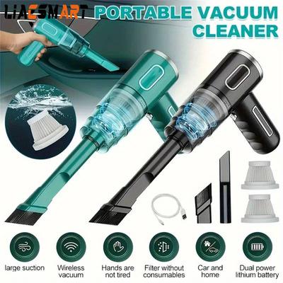 Upgraded Portable Wireless Handheld Vacuum Cleaner with Enhanced Cyclone Suction, USB Charging, Powerful Performance for Car, Office, &Home Cleaning