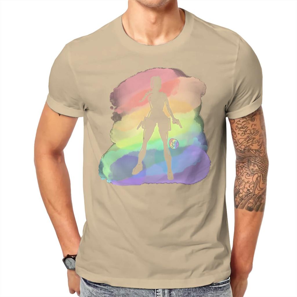 Tomb Raider Game Lara Croft Pride Tshirt Graphic Unisex Tops Vintage Punk Summer Cotton Streetwear Harajuku T Shirt