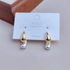 Trendy New 2 In 1 Detachable Stud Earrings for Women Gold Color Water Drop Studs Unusual Earrings Copper Color Metal Earrings