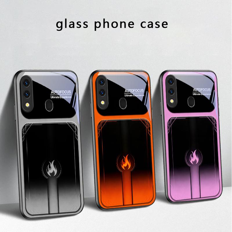 Dazzling Purple Flames For Samsung Galaxy A30 A31 A32 A33 A34 A35 A42 A30s A20 A25 A26 A51 A56 A54 A72 A73 A70 Glass Phone Case