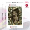 British Shorthair cat and plants Pattern  3pcs 100% Round Full Drill 5D DIY Diamond Painting Embroidery Cross Stitch Rhinestone Décor
