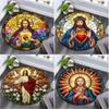 1Pc Jesus Circular Print Rug - Home Decoration Carpet For Living Room Bedroom Flooring Computer Chair Area Rug