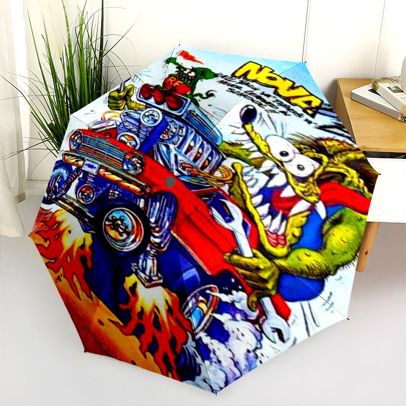 Rat Fink: Wild Ride Folding umbrella Suitable for all seasons Portable light printing Sun umbrella