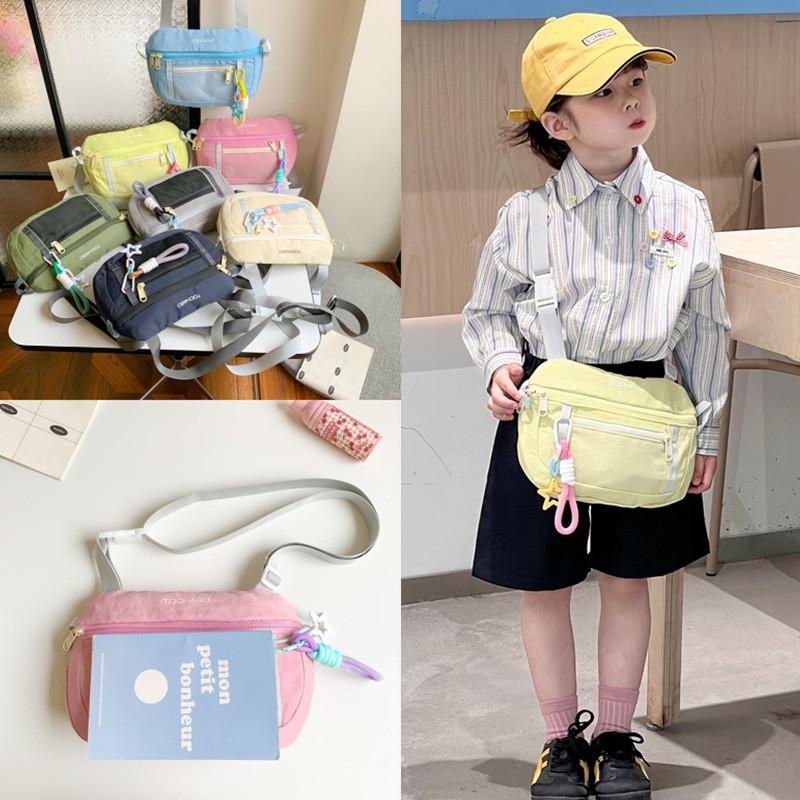 Blocking Color Fashionable Design Letter Printed Kid Shoulder Bag Pendant With