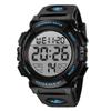 Senors Watch Digital Sports 50m Waterproof Stylish Multifunctional LED Display Outdoor Watch Men's (2-Blue)