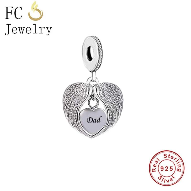 FC Jewelry Fit Original Charm Bracelet 925 Silver A Piece Of My Heart Has Wings is In Heaven Forever Bead For Making Berloque