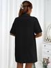 Women's Solid Color Short Sleeve Casual Shirt & Shorts Set - Loose & Stylish Two-Piece