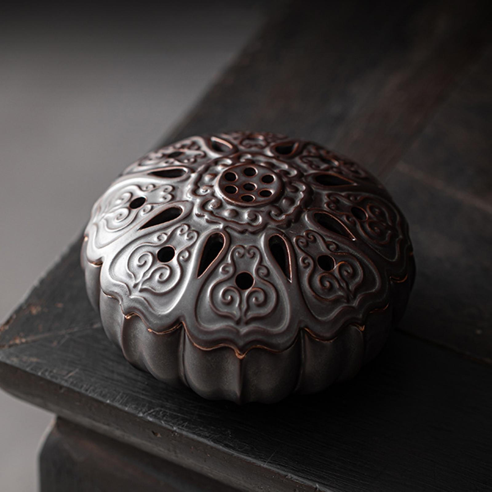 

Ceramic Burner Lotus Coil Holder Fragrance Diffuser Censer Decoration for Office, Tea House,