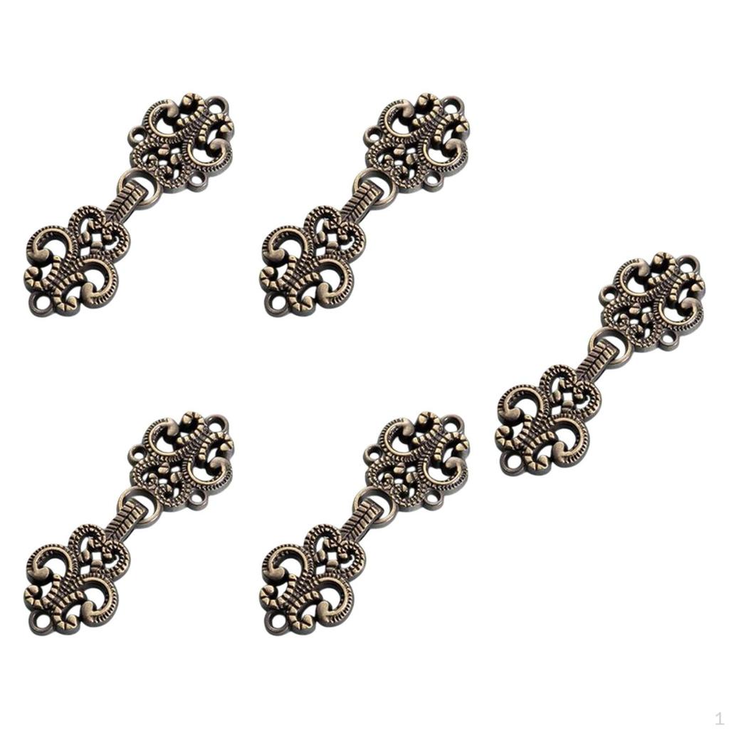 5 Pack Cloak Clasp Fasteners for Jackets, Dresses, And Sweaters