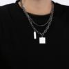 Exaggerated Double-layer English Letter Nameplate Chain Necklace Ins Trendy Niche Hip-hop Short Collarbone Chain