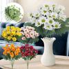 Lifelike Flower Bouquet Decoration DIY Artificial Daisy Flowers Ornaments 5 Bundles Fake Flowers Home Wedding Party Decorations