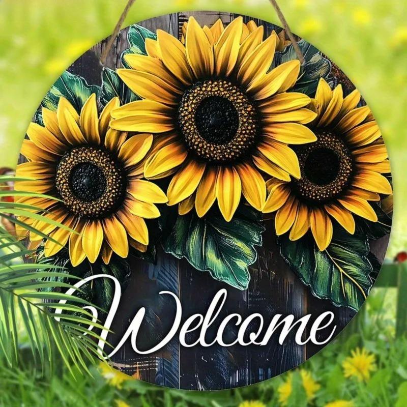 2D Flat Hanging Decorative Metal Sign Hand Painted Art