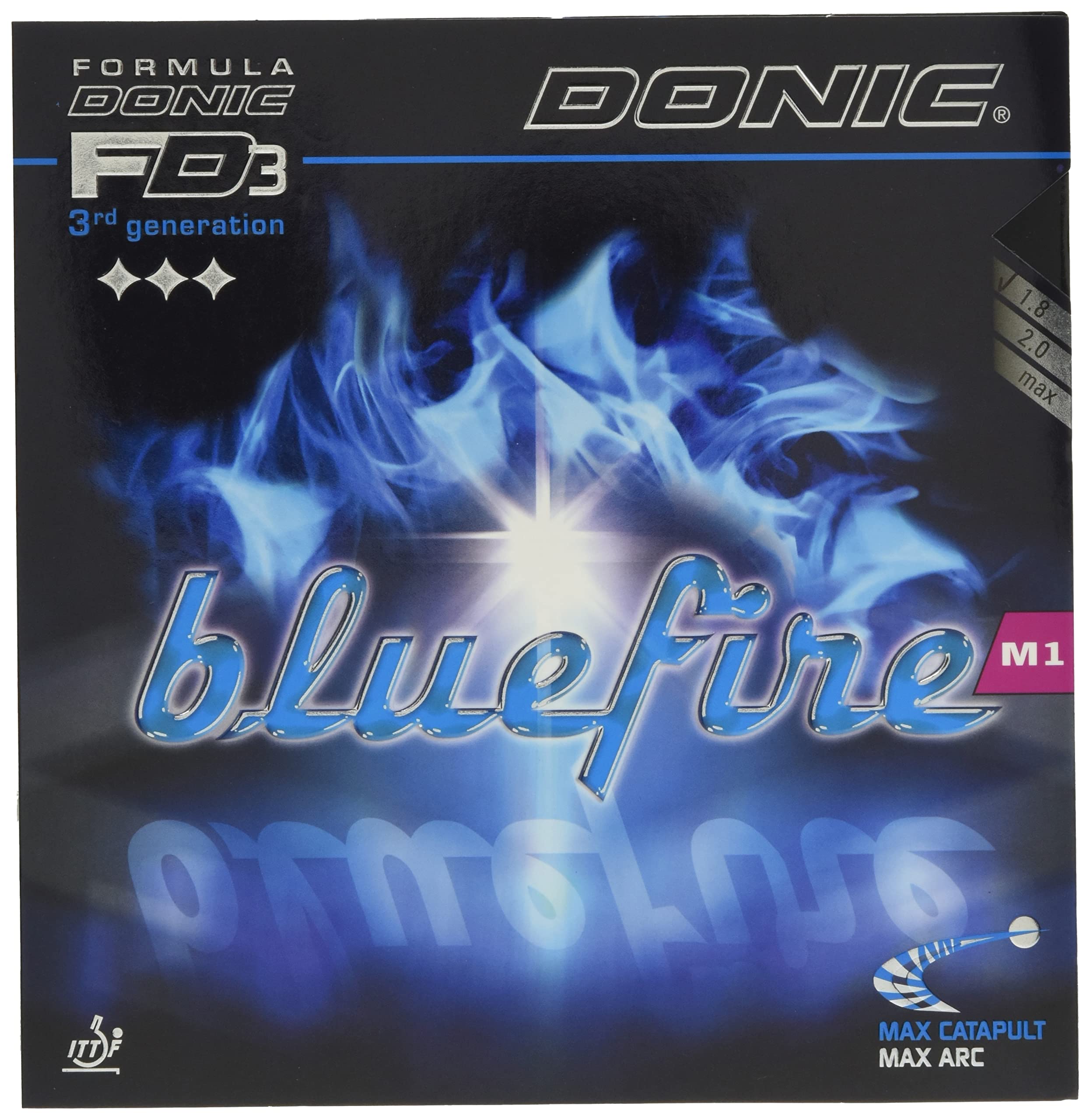 

DONIC Настольный теннис Blue Fire M1 MAX AL063 Накладка с мягкой губкой, Черный, чёрный