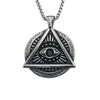 Vintage Jewelry Triangular Devil'S Eye Stainless Steel Pendant, Titanium Steel Round Brand Trend Necklace Sweater Chain