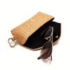 Woven Straw Eyeglass Case with Hook - Durable PP Material, Soft Protective Fashion Glasses Pouch for Women's Fashion Accessory