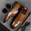 Fashion Cowhide Leather Business Shoes Men Business Dress Shoe Rubber Sole Men's Lace-Up Elegant Formal Oxford Shoes EU Size 38-43