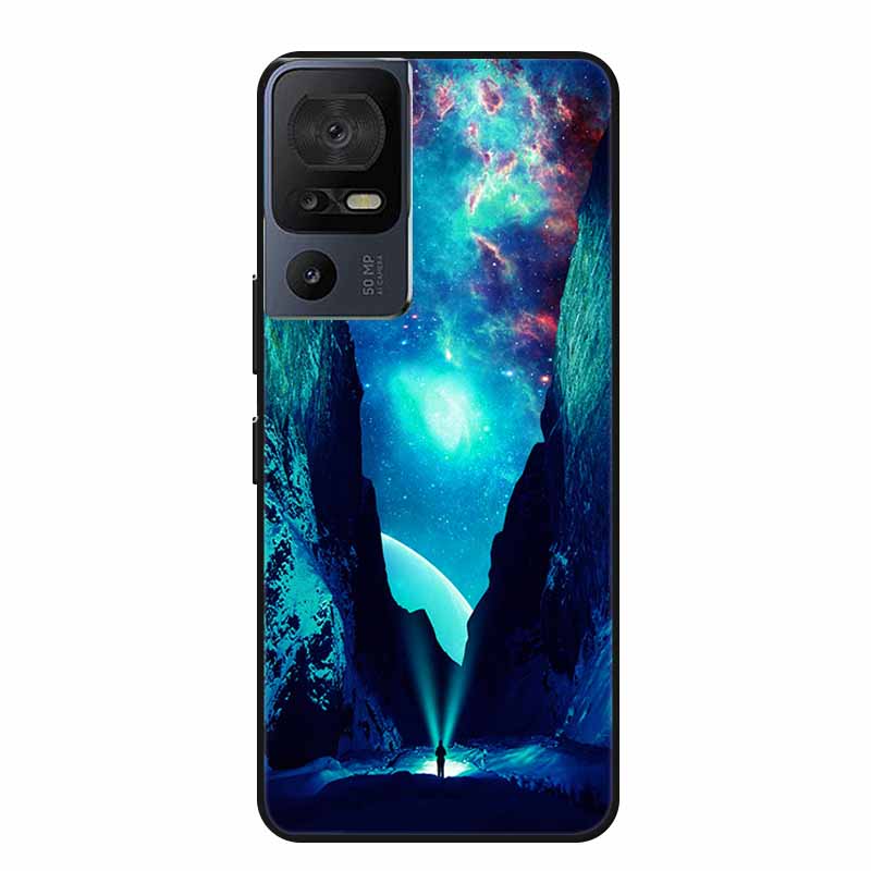 Für TCL 40 SE Handyhülle 40SE Hülle Schwarzes Silikon Weiche Rückseite Hülle Für TCL 40 SE Hülle Funda Für TCL40SE Capa 6.75" Schale