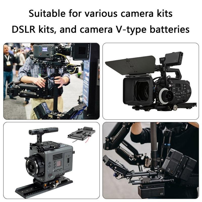 Universal V Lock Battery Plate V-mount Camera Power Supply Adapter Board for Video Cameras and Stabiliser Kits