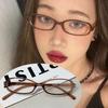 Women Retro Oval Glasses Y2K Japanese and Korean Girls Red Green Frame Glass Eyewear Decorative Computer Anti-blue Eyeglasses