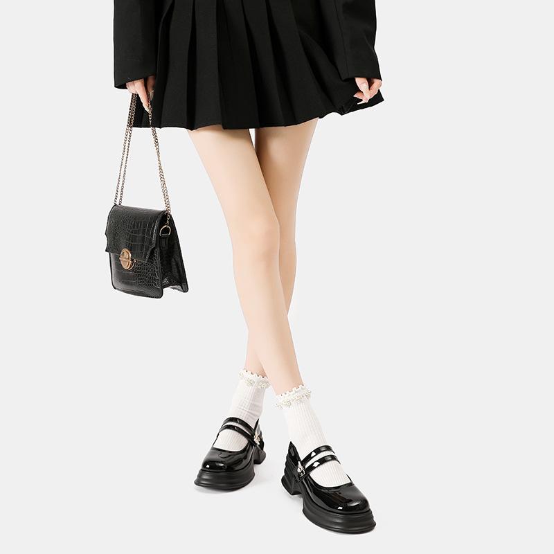 Shallow mouth Mary Jane single shoes female style student butterfly small leather shoes muffin