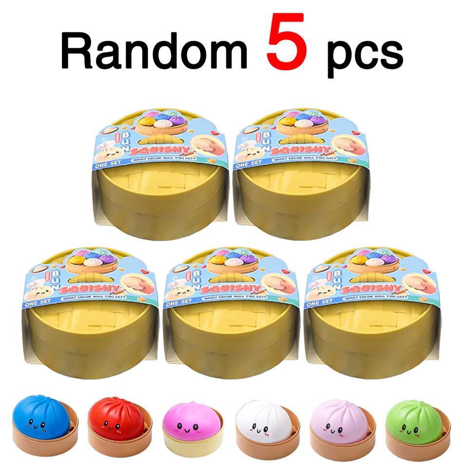 6 Style Colorful Simulated Dumpling Squishy Relaxing Antistress Random With Box Dumplings Sensory Squeeze Toy