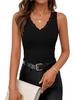 Women's 2026 V-neck Lace Trim Ribbed Knit Sleeveless Camisole