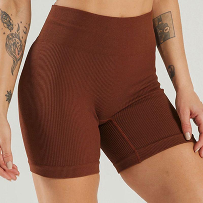In Stock Fashion Seamless Knitting Thread Sexy Sports U Collar Vest Pants Yoga Clothes Fitness Suit