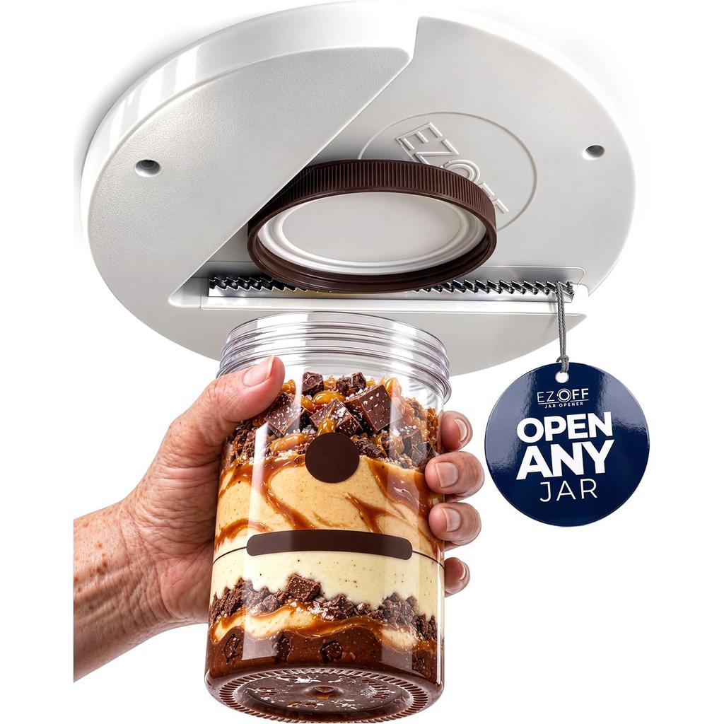 EZ Off One-Handed Jar Opener for Seniors, Under Cabinet, Arthritis Assistance