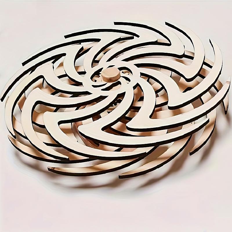 1PC Sculptures Artistic Ornaments Handmade Wooden Windmill Shape Moving Gifts Rotating Elegant Wall Hangings Gifts 35cm