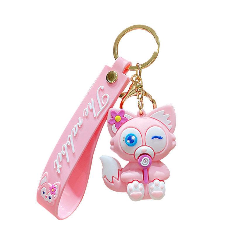 Cartoon Babe Fox Doll Keychain Pendant Car Key Chain Cartoon Schoolbag Accessories Ins Gifts
