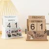 INS Creative Wooden Flip Desk Calendar - Minimalist Home Office Decoration