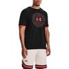 Under Armour T-shirt d'entraînement à col rond imprimé logo coupe ample manches courtes homme hauts noir 1361665-001