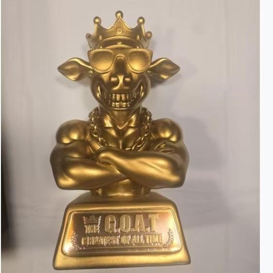 Trofeo in Resina GOAT Dorato, Statua Divertente Premio Sportivo per Decorazione Festa di Competizione