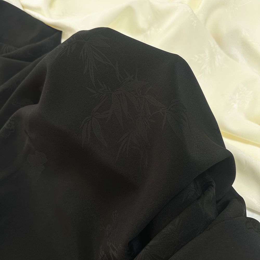 Thick and Heavy and Soft Bamboo Leaf Jacquard Satin Fabric Suitable for Wedding Gowns Formal Dresse and Designer Clothing Fabric