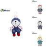 Charming Metoo Rabbit Keychain Plush Toy With Ultra-soft Crystal Plush In Gray Overalls