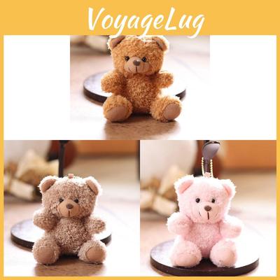 Cute Bear Plush Keychain With Soft Short Pile For Bag Decoration And Gift