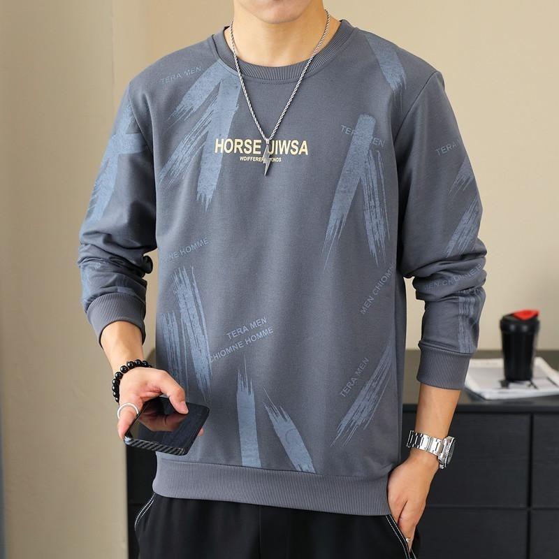 Men Round Neck Long Sleeve T-Shirt Casual Casual Undershirts Tees Tops T Shirt for Man Tees Tops Male Clothing