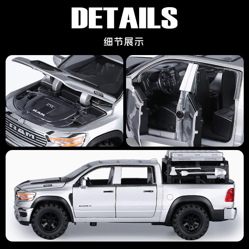 1:32 Ram 1500 TRX Mammoth Off Road Pickup Truck Alloy Metal Diecast Model Cars Desktop Display Collectible Holiday Ornament