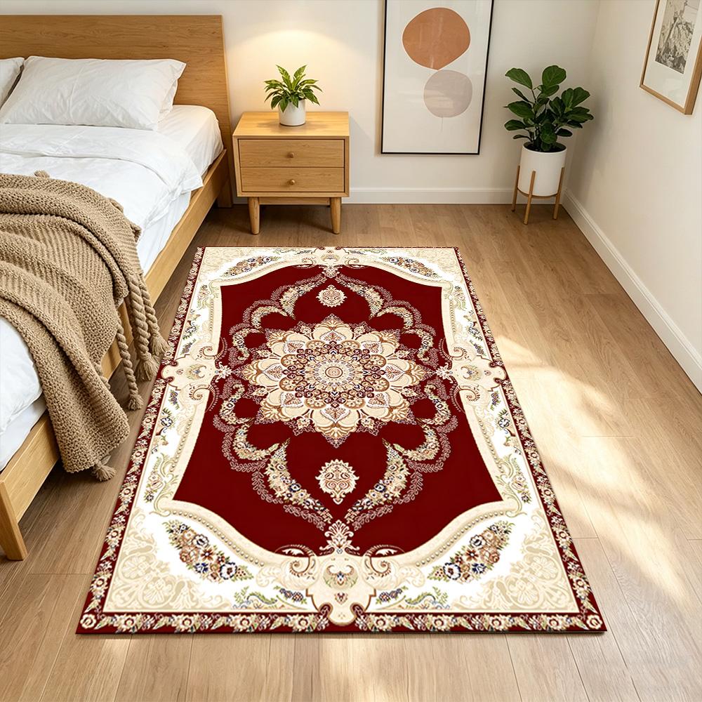 Elegant Floral Pattern Design Non-Slip Home Carpet Design for Office Decor Living Room Bedroom Gift