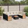 Vidaxl 10-Cz. Set da Giardino, Cuscini Rattan Nero Pe