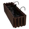 Flowerpot Balcony Terrace Box with Hooks Irrigation System Brown 60cm