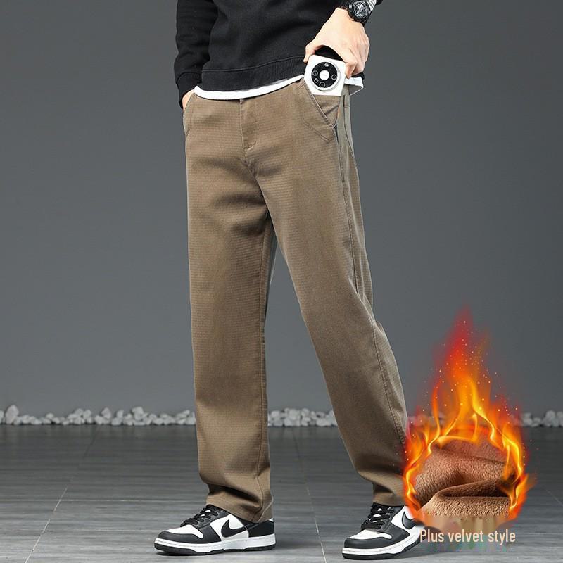 Men's Slim Fit Elastic Wide-Leg Trousers: Youthful Autumn/Winter Casuals