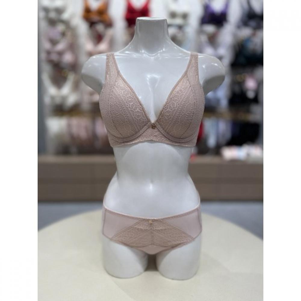 Triumph Кружевной Бюстгальтер и Трусики Hamline Комплект Бежевый  Tewbr266tewbp266be 80E/100
