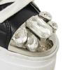 Used 12166 Crystal Low-Tops 5E907C 7896 Size 35 White Beaded Rubber Silver Platform 8.7" Logo Embossed Women's from