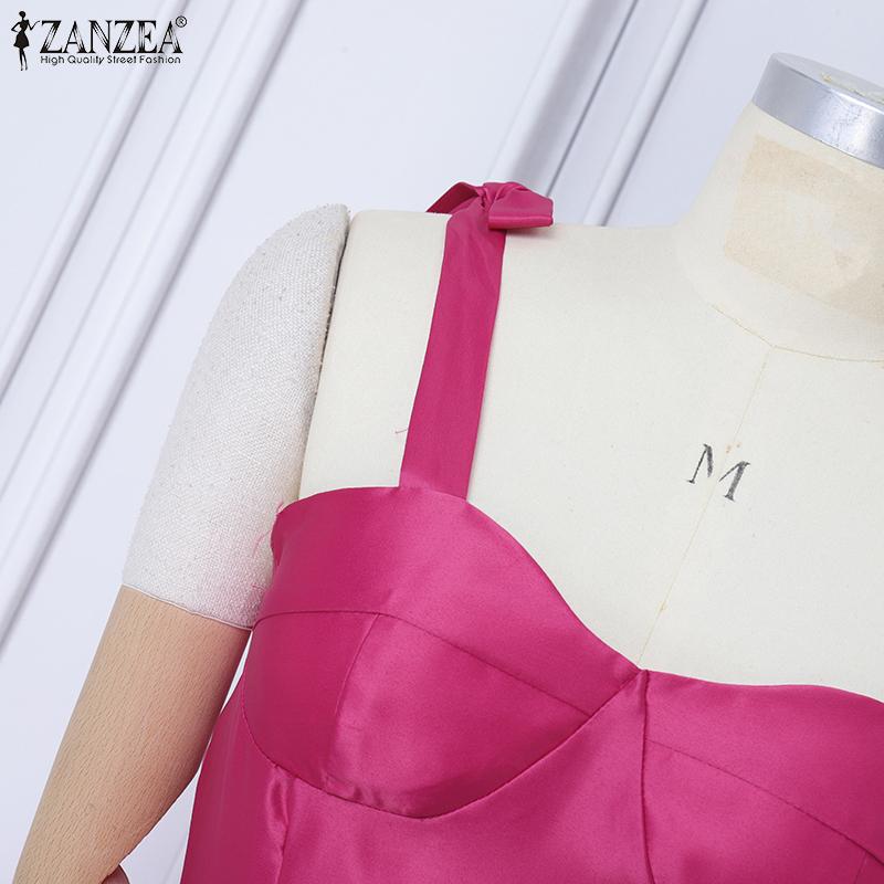 ZANZEA Damekjole med ermeløs stropper og blonder